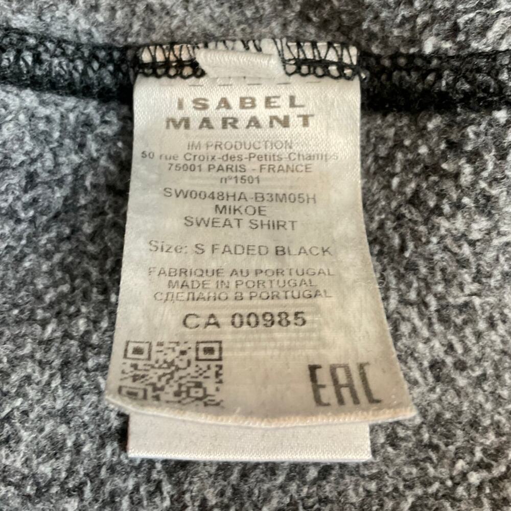 Men's Isabel Marant Mikoe Embroidered Sweatshirt Pullover, Black - Size S - Picture 8 of 10